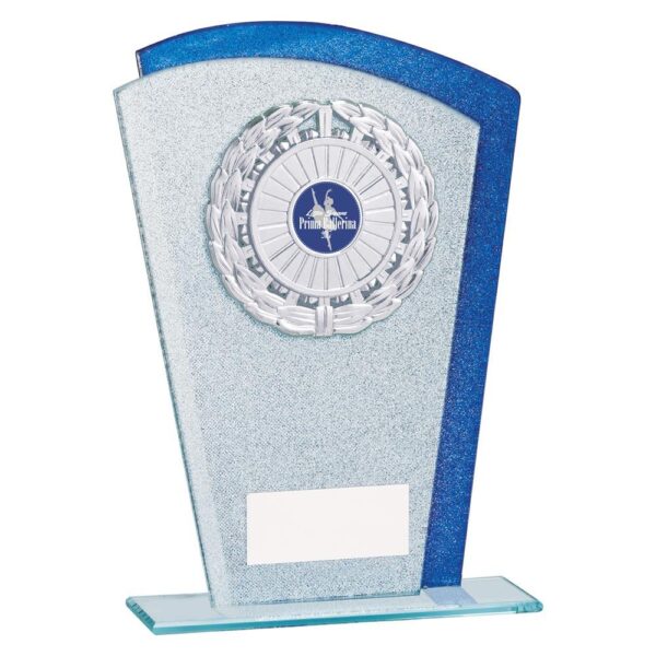 Polaris Glitter Glass Award Silver & Blue - Cornish Custom Creations