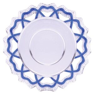 Portofino Plastic Trim Silver & Blue - Engrave Express