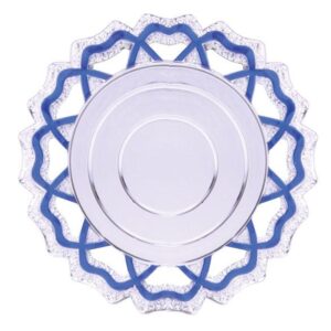 Portofino Plastic Trim Silver & Blue - Engrave Express