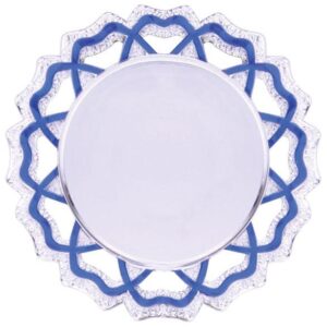 Portofino Plastic Trim Silver & Blue - Engrave Express