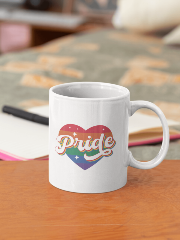 Pride' Love Heart Rainbow Mug LGBT - Cornish Custom Creations