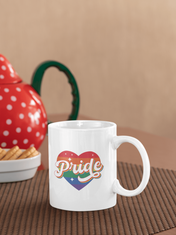 Pride' Love Heart Rainbow Mug LGBT - Cornish Custom Creations