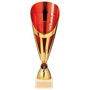 Rising Stars Deluxe Plastic Lazer Cup Gold & Red - Cornish Custom Creations