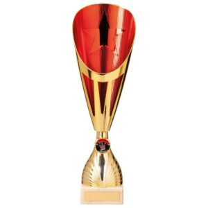 Rising Stars Deluxe Plastic Lazer Cup Gold & Red - Cornish Custom Creations