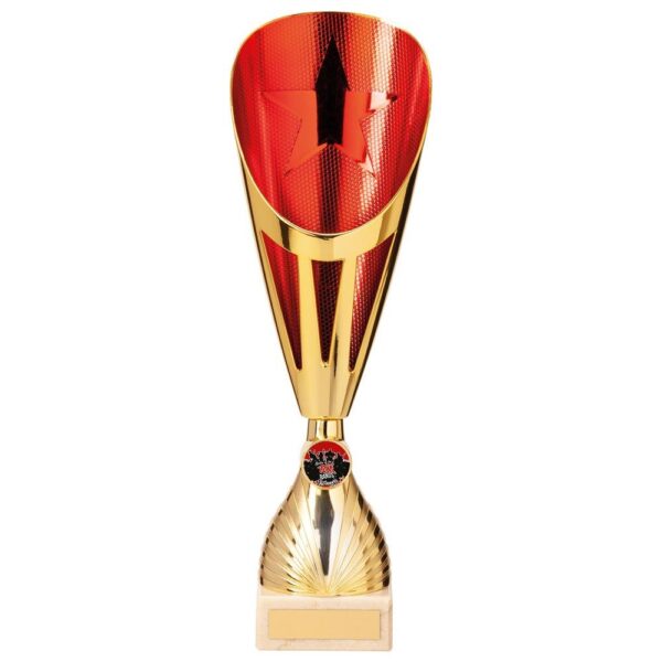 Rising Stars Deluxe Plastic Lazer Cup Gold & Red - Cornish Custom Creations