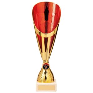 Rising Stars Deluxe Plastic Lazer Cup Gold & Red - Cornish Custom Creations