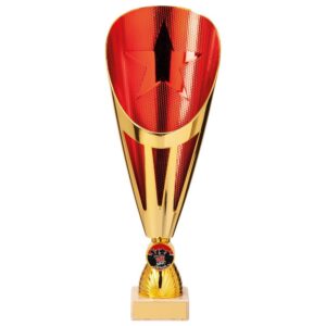 Rising Stars Deluxe Plastic Lazer Cup Gold & Red - Cornish Custom Creations