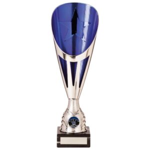 Rising Stars Deluxe Plastic Lazer Cup Silver & Blue - Cornish Custom Creations