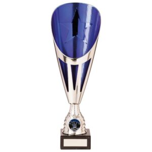 Rising Stars Deluxe Plastic Lazer Cup Silver & Blue - Cornish Custom Creations