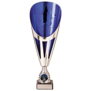 Rising Stars Deluxe Plastic Lazer Cup Silver & Blue - Cornish Custom Creations