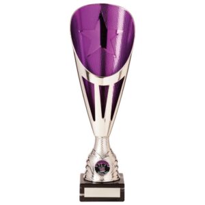 Rising Stars Deluxe Plastic Lazer Cup Silver & Purple - Cornish Custom Creations