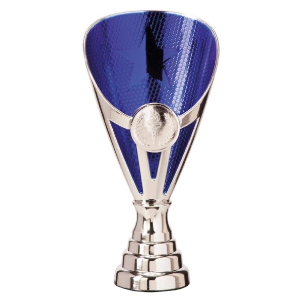 Rising Stars Premium Plastic Cup Silver & Blue - Cornish Custom Creations