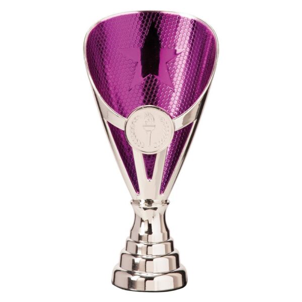 Rising Stars Premium Plastic Cup Silver & Purple - Cornish Custom Creations