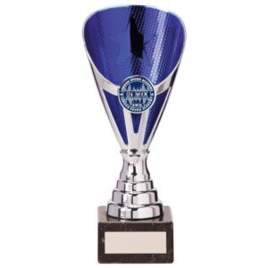 Rising Stars Premium Plastic Trophy Silver & Blue - Cornish Custom Creations