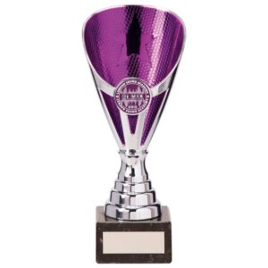 Rising Stars Premium Plastic Trophy Silver & Purple - Cornish Custom Creations