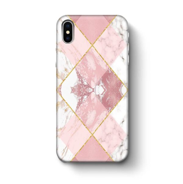 Rose Marble & Geometric Patterns - iPhone 3D Phone Case - Cornish Custom Creations