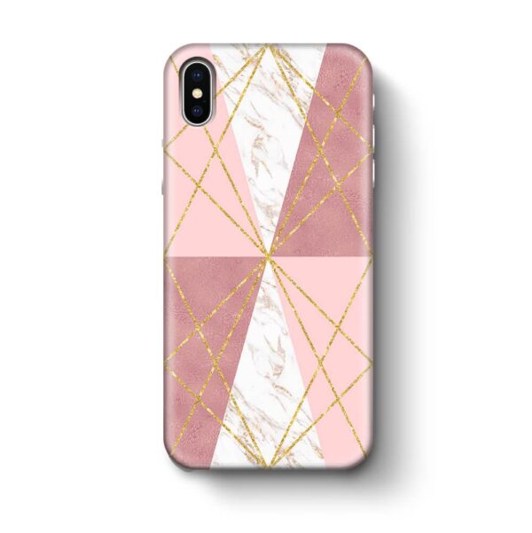 Rose Marble & Geometric Patterns - iPhone 3D Phone Case - Cornish Custom Creations