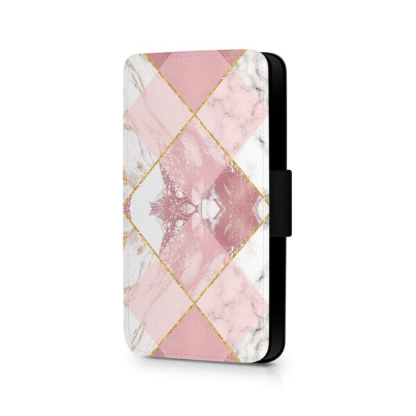 Rose Marble & Geometric Patterns | Galaxy Wallet Case - Cornish Custom Creations