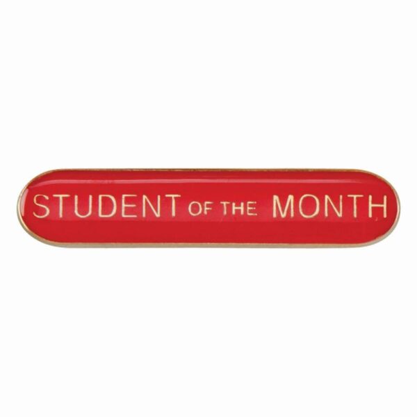 Scholar Bar Badge Student of Month Red - Cornish Custom Creations