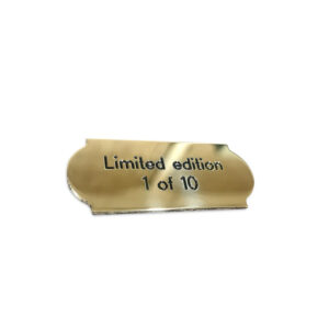 Small size 50mm x 20mm curve end solid brass engraved nameplate - Cornish Custom Creations