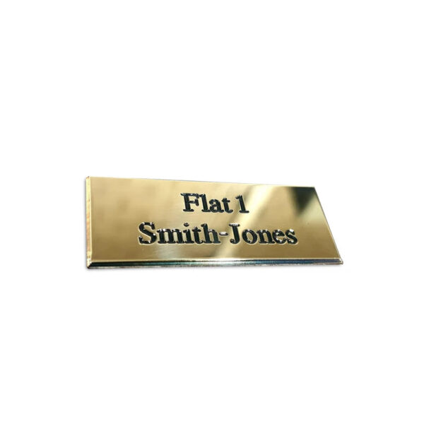 Small size 50mm x 20mm rectangular solid brass engraved nameplate - Cornish Custom Creations