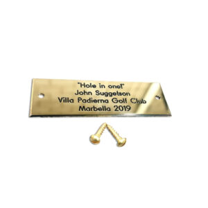 Small size 75mm x 25mm rectangular solid brass engraved nameplate - Cornish Custom Creations