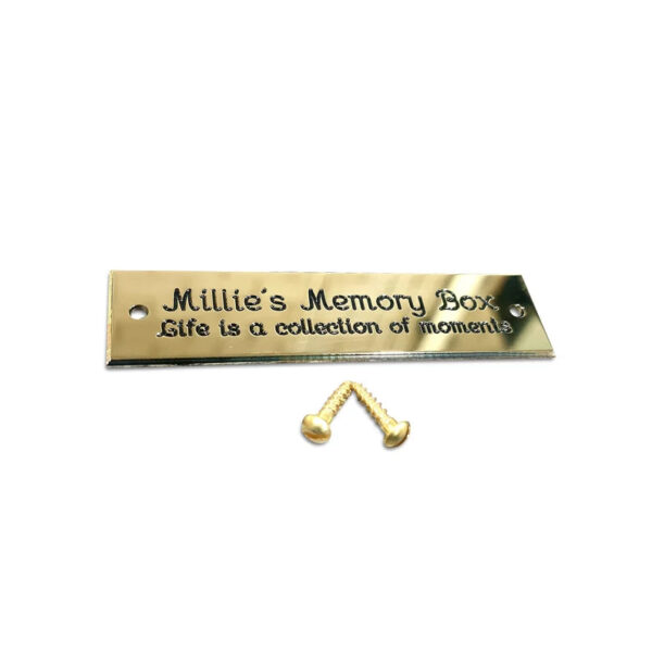 Small size 80mm x 20mm rectangular solid brass engraved nameplate - Cornish Custom Creations