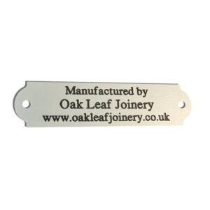 Small size curved end 80mm x 20mm satin silver aluminium engraved nameplate - Cornish Custom Creations