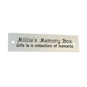 Small size rectangular 80mm x 20mm satin silver aluminium engraved nameplate - Cornish Custom Creations