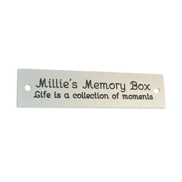 Small size rectangular 80mm x 20mm satin silver aluminium engraved nameplate - Cornish Custom Creations