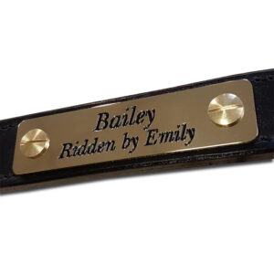 Solid brass horse headcollar nameplate, 80mm x 20mm - Cornish Custom Creations