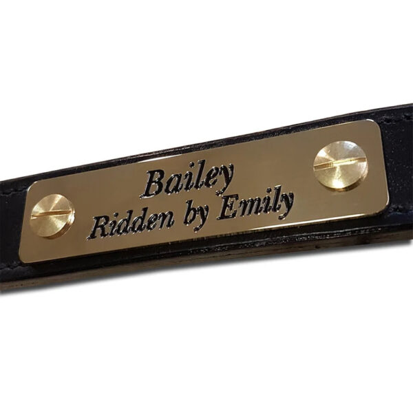 Solid brass horse headcollar nameplate, 80mm x 20mm - Cornish Custom Creations