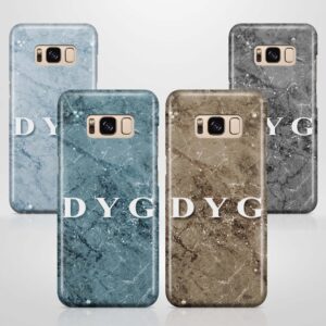 Sparkle Marble With Initial - Galaxy 3D Personalised Phone Case - Cornish Custom Creations