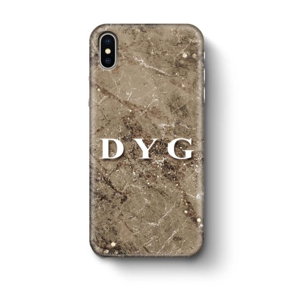 Sparkle Marble With Initials - iPhone 3D Personalised Phone Case - Cornish Custom Creations