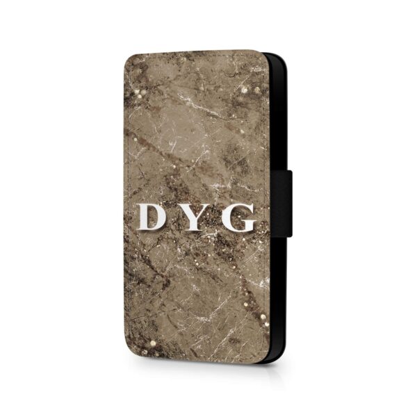 Sparkle Marble with Initials | Galaxy Wallet Case - Cornish Custom Creations