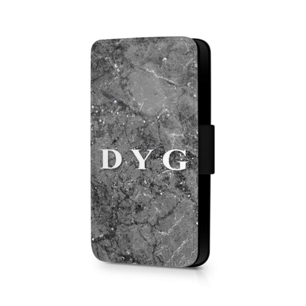 Sparkle Marble with Initials | Galaxy Wallet Case - Cornish Custom Creations