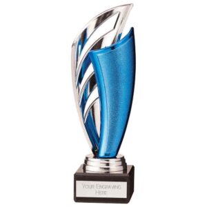 Spartan Plastic Trophy Silver & Blue - Cornish Custom Creations