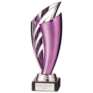 Spartan Plastic Trophy Silver & Purple - Cornish Custom Creations