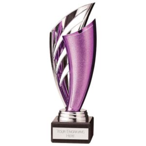 Spartan Plastic Trophy Silver & Purple - Cornish Custom Creations