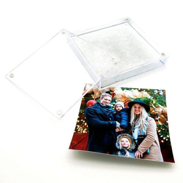 Square Christmas Photo Globe With Silver Glitter - Cornish Custom Creations