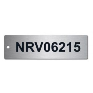 STAINLESS STEEL EFFECT TAG 140MM X 40MM - Engrave Express