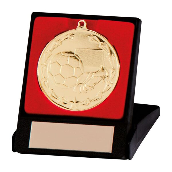 Starboot Economy Football Medal & Box Gold - Cornish Custom Creations