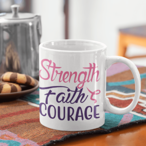 Strength, Faith & Courage' Fighter Warrior Mug - Cornish Custom Creations