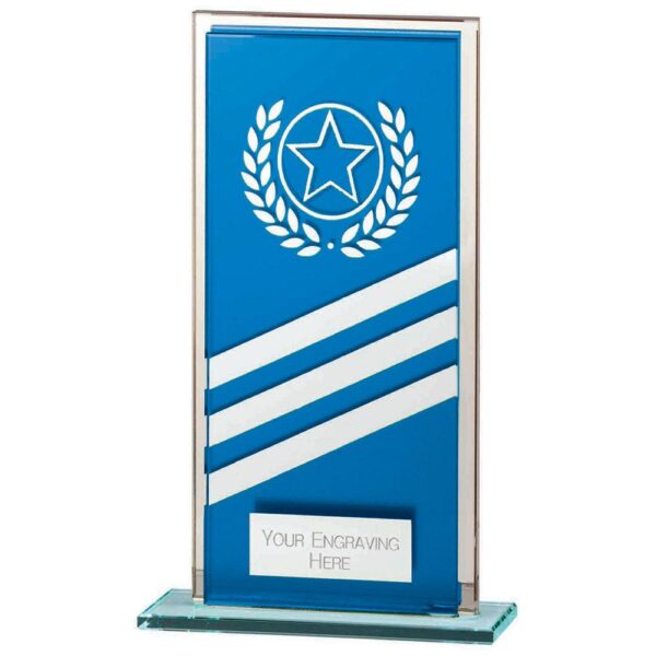 Talisman Mirror Glass Award Blue/Silver - Cornish Custom Creations