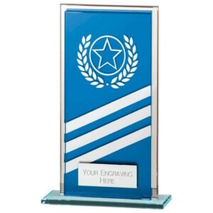 Talisman Mirror Glass Award Blue/Silver - Cornish Custom Creations