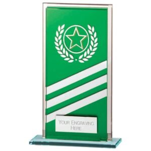 Talisman Mirror Glass Award Green/Silver - Cornish Custom Creations