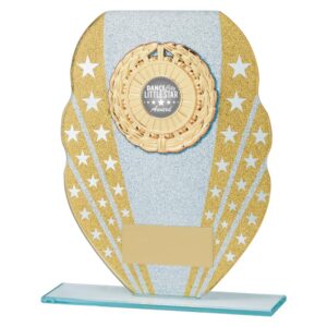 Tri-Star Glitter Glass Award Gold & Silver - Cornish Custom Creations
