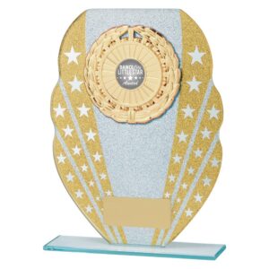 Tri-Star Glitter Glass Award Gold & Silver - Cornish Custom Creations