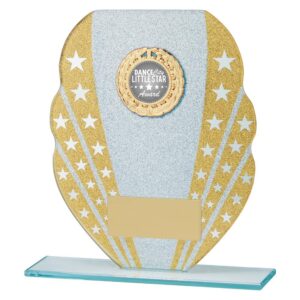 Tri-Star Glitter Glass Award Gold & Silver - Cornish Custom Creations