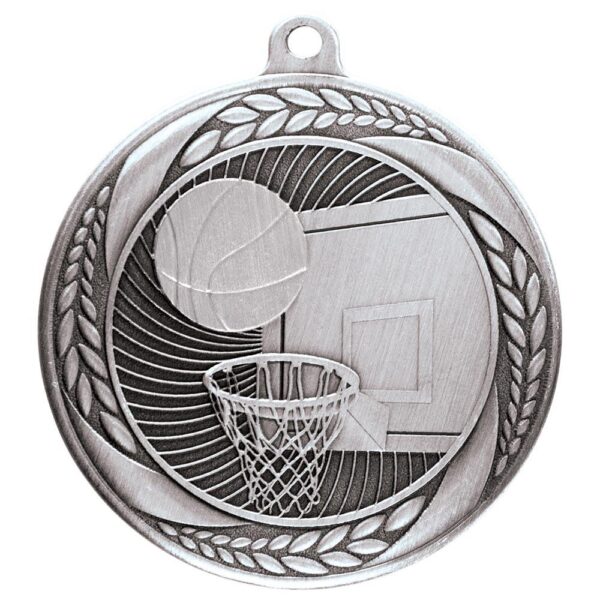 Typhoon Basketball Medal Silver - Cornish Custom Creations